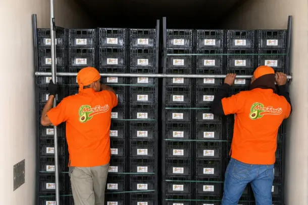 Estiba y aseguramiento de pallets dentro de un contenedor refrigerado