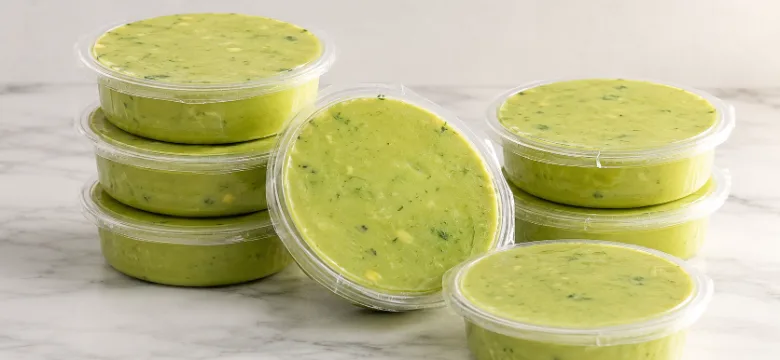 Charolas de pulpa de aguacate Hass HPP 100% natural