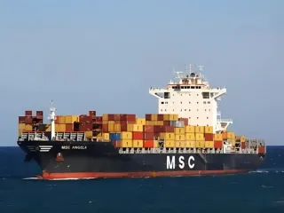 Buque portacontenedores MSC transportando fruta mexicana de exportación