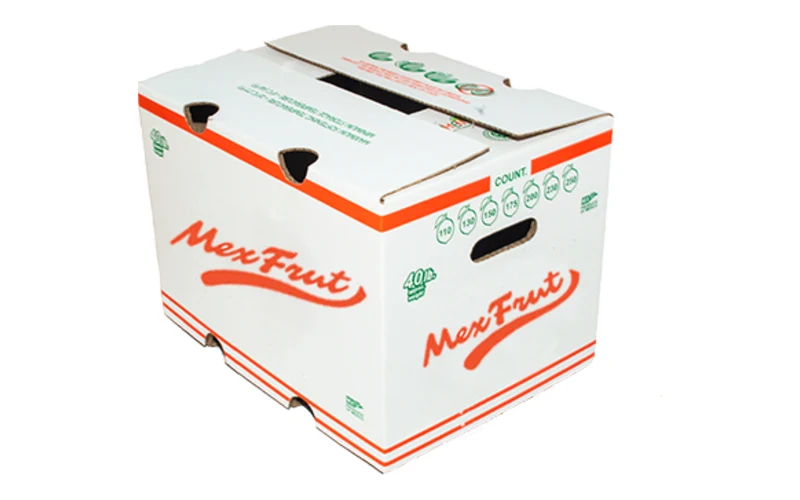 Caja de cartón ventilada MexFrut para limón de exportación
